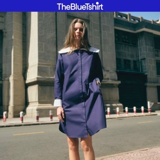 TheBlueTshirt - Đầm sơ mi suông tay dài kiểu thuỷ thủ - Sailor Poplin Dress - Navy