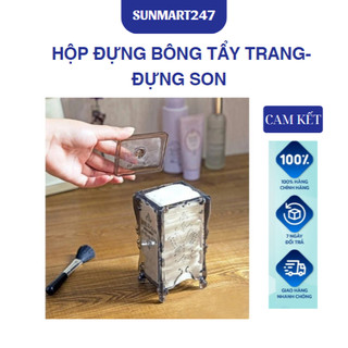 Hộp đựng bông tẩy trang cao cấp khay đựng son hộp đựng đồ SUNMART24H