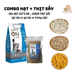 [COMBO HẠT + THỊT SẤY] 1KG HẠT CHIẾT VÀ 100GR THỊT SẤY TỰ CHỌN ĐẦY DINH DƯỠNG CHO BỮA ĂN CỦA MÈO