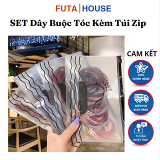 Dây buộc tóc sét 100 dây kèm túi zip dây cột tóc hàn quốc