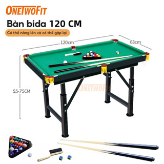 OneTwoFit Bàn bida cỡ trung 120CM Sắt chất lượng cao Có thể điều chỉnh độ cao Có thể gập lại