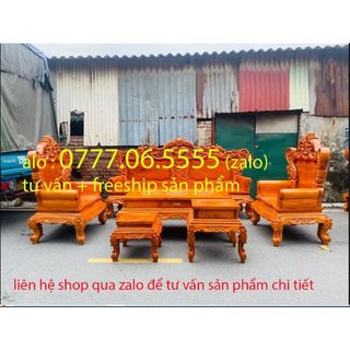 Bộ bàn ghế hoàng gia vip gỗ lim đồng bằng vách trơn