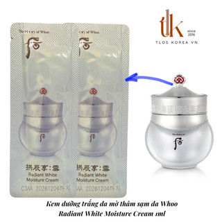 Kem dưỡng trắng da mờ thâm sạm da Whoo Radiant White Moisture Cream 1ml