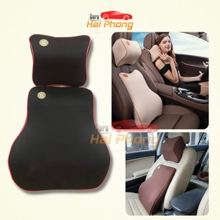 BỘ GỐI TỰA ĐẦU, TỰA LƯNG Ô TÔ CAO SU NON CAO CẤP  [FREE SHIP]