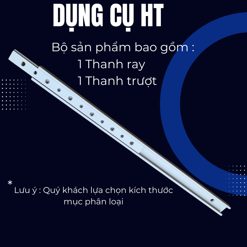 Thanh ray trượt bàn cưa bao gồm thanh ray và thanh trượt T 45cm