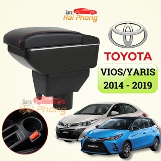 Hộp tỳ tay ô tô dành cho xe Toyota Yaris và Vios, tích hợp cổng USB đời xe 2014-2019 - BẢO HÀNH 12 THÁNG