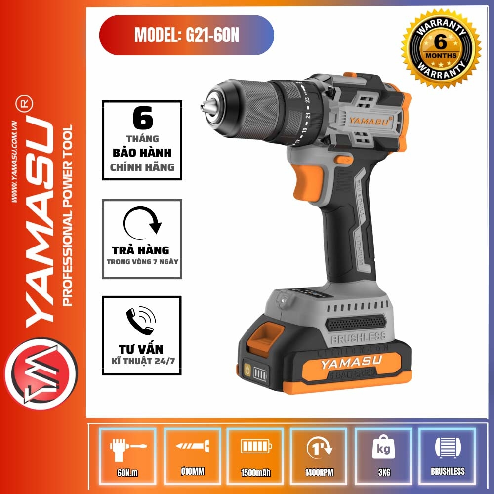 MÁY KHOAN VÍT PIN 21V YAMASU G21V 60N