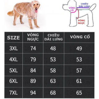 Áo Mưa Trong Suốt Cho Chó Lớn Trên 12kg chất liệu nhựa eva trong suốt – Xudapet - SP005250