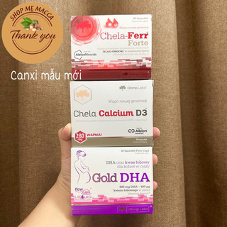 Combo Canxi Chela Calcium D3 Và sắt chela ferr , Gold DHA Cho Bà Bầu , sau sinh.hàng nội địa