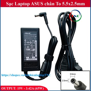 [Chân To] Sạc Laptop Asus 19V – 3.42A – 65W đường kính đầu sạc 5.5mm ký hiệu chân 5.5x2.5mm