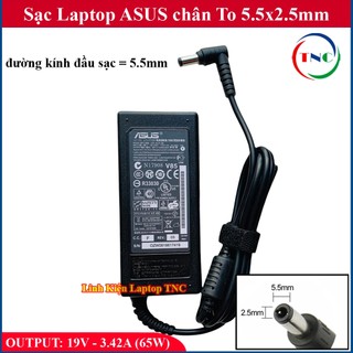 [Chân To] Sạc Laptop Asus 19V - 3.42A (65W) chân 5.5x2.5mm - đường kính đầu sạc 5.5mm - hàng mới