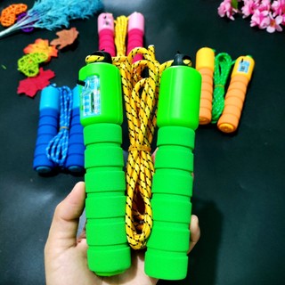 Dây nhảy, dài 2m có đếm vòng (dây thu ngắn được), dụng cụ tập thể dục, nhảy dây, đồ chơi thể thao