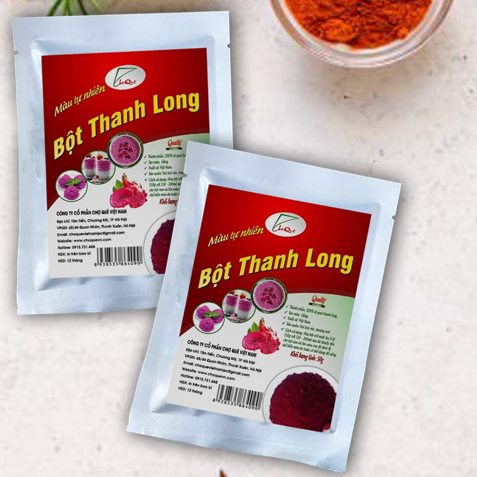 Bột thanh long ruột đỏ 50g 100% nguyên chất tạo màu thực phẩm