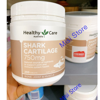 Sụn vi cá mập Shark Cartilage Healthy Care Úc, giảm đau cứng khớp, lọ 200 viên (Sụn HC)