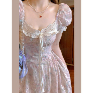 Đầm dự tiệc, dạo phố dáng dài tiểu thư, chất vải ren thô phong cách nàng thơ, xinh xắn-VIVIAN dress