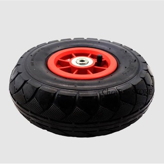 Bánh hơi ô tô điện trẻ em 4.10/3.50-4 Đương kính 26cm tặng khớp nối bánh với động cơ.