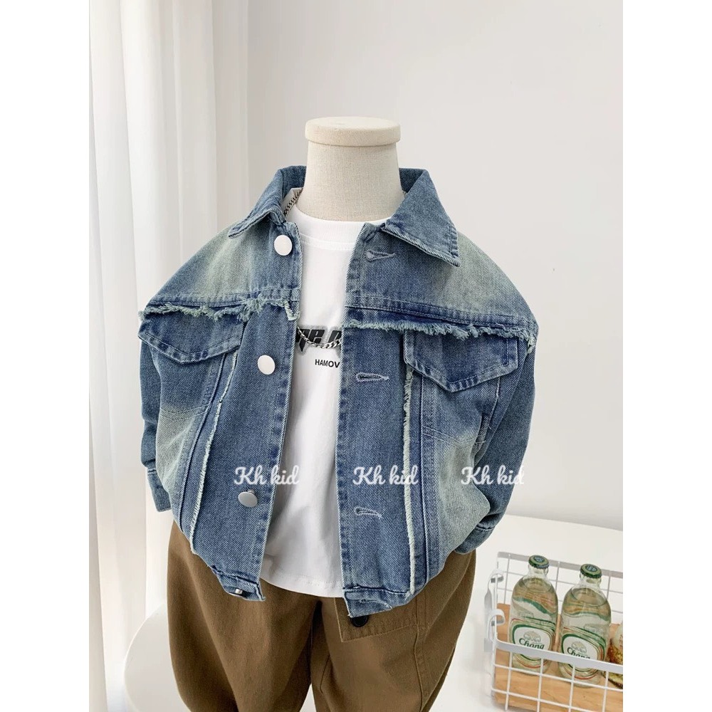 Quần áo trẻ em , áo khoác Jeans loang bé trai cực sành điệu 10-30kg