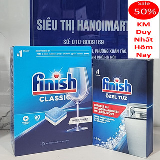 Combo Viên rửa bát finish 90 viên + muối rửa bát finish 1,5kg dùng cho máy rửa chén bát