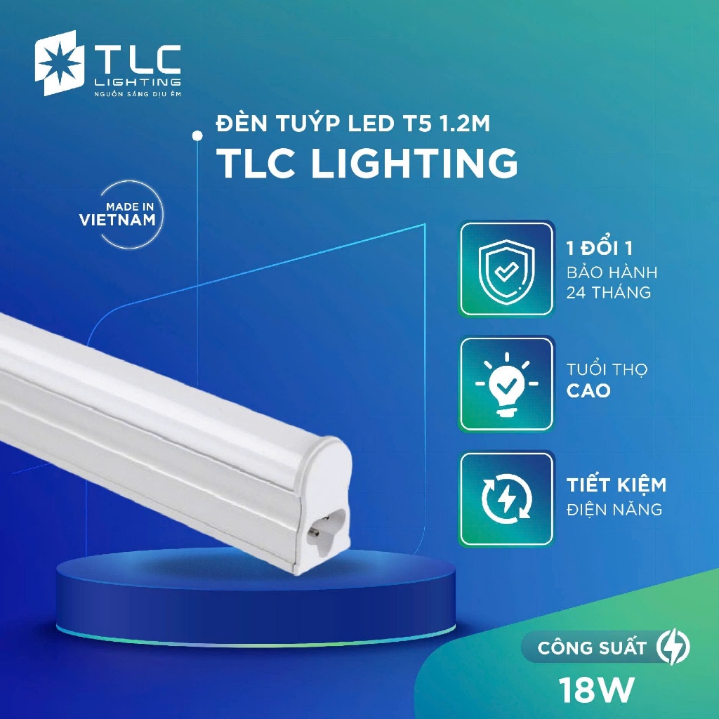 [CHÍNH HÃNG] Đèn Tuýp LED T5 18W 1.2m Siêu Sáng Tiết Kiệm Điện Năng TLC LIGHTING