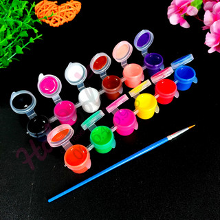 Màu nước, acrylic, 12 Màu Kèm 1 cọ Nhọn, mỗi ô 5ml, tô tượng, vẽ tranh