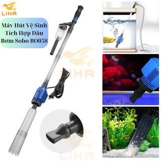 Máy Hút Vệ Sinh Tích Hợp Đầu Bơm Sobo BO028 BO058 - Hút Cặn Hồ Cá Điện Siêu Sạch