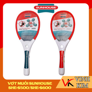 Vợt muỗi sunhouse she s500 / she s600, lưới điện mạnh mẽ, tích hợp đèn pin, bảo hành 12 tháng