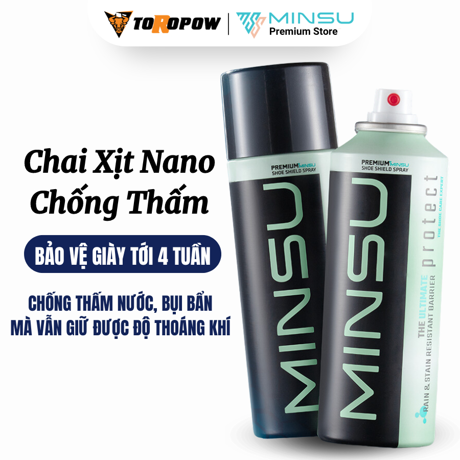 Chai Xịt NANO Bảo Vệ Giày Chống Thấm Nước, Bụi Bẩn MINSU Protect M6823 Giúp Giày Dép, Túi Xách Sạch Sẽ Tránh Bị Ố Vàng