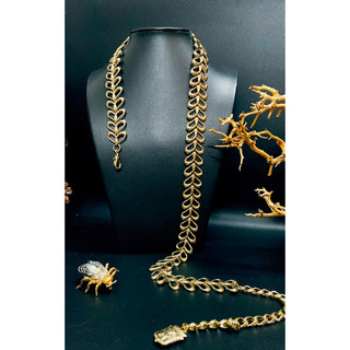 Đai váy - thắt lưng kim loại xích vàng secondhand trang sức phụ kiện si nhật bản bou jewelry vintag