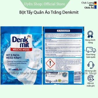 Bột Tẩy Trắng Quần Áo Denkmit [Hàng Đức] Giúp Quần Áo Trắng Sáng, không Ngả Màu, Xỉn Màu Gói 50gr