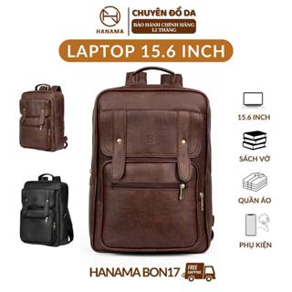 Balo DaBag thời trang Hanama Bon17 đựng laptop đa năng Bag Đeo Vai Nhiều Ngăn Nâu - Đen khóa mạ Đồng