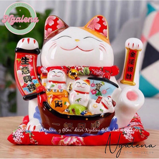 Mèo thần tài, mèo may mắn Hưng gia vượng nghiệp 11inches 29cm (vẫy tay)