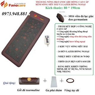 Thảm đá nóng HQ Fanocare KT 80*190cm dòng cao cấp 3 công nghệ kèm lazer và sóng