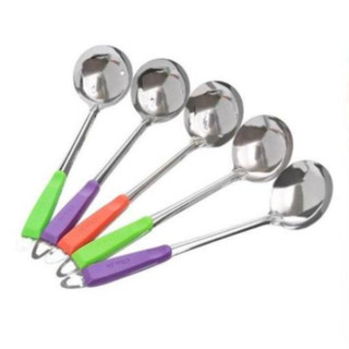 Muôi múc topping inox cán nhựa cách nhiệt - Vá thìa múc trân châu inox - Muôi múc trân châu