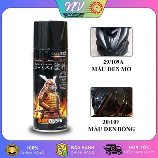 Sơn Samurai màu đen nhám, đen bóng 29/109A, 30/109 chính hãng, sơn xịt dàn áo xe máy chống nứt nẻ
