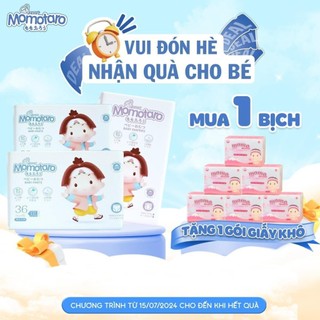 [CÓ QUÀ TẶNG] 2 bịch Bỉm tã dán/quần MOMOTARO S112/M96/M92/L84/XL78/XXL72/XXXL70/4XL 68