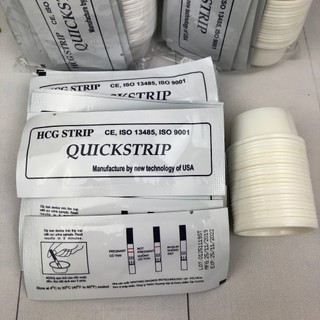 Set 48 que thử Quickstrip phát hiện thai sớm không vỏ hộp gọn tiết kiệm phí ship