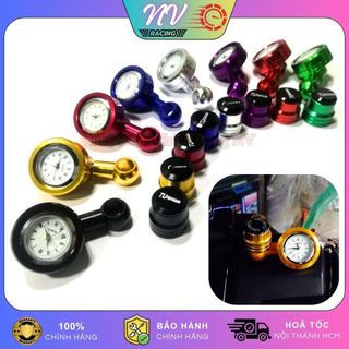 Đồng Hồ Chân Gương Xe Máy, Đồng Hồ Kiểng Gắn Chân Kính Xe Máy Thời Trang Kèm Ốc Chụp Chân Gương
