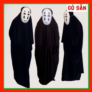 Hoá trang Halloween, cosplay vô diện nhiều size, trọn bộ hoá trang Vô Diện gồm áo choàng, bao tay và mặt nạ