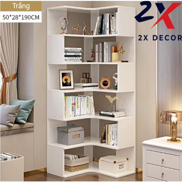 Kệ góc cao, thiết kế độc đáo nhiều tầng phù hợp decor phòng khách 2X Decor- 2X116
