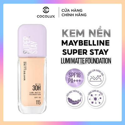 Kem Nền Maybelline Bắt Sáng Che Phủ Siêu Nhẹ Superstay Up To 30H Lumi-Matte Foundation SPF16 PA+++ 35ml