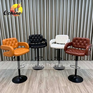 Ghế makeup, ghế trang điểm đĩa tròn mẫu manly chân đen cao 60-80cm