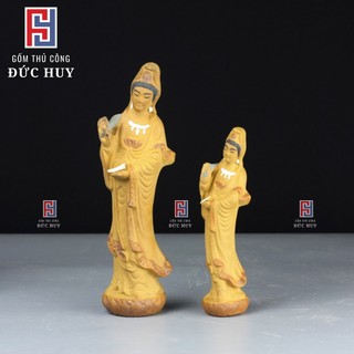 Tượng gốm Phật Bà Quan Âm phụ kiện trang trí tiểu cảnh hòn non bộ bể cá chậu cây bonsai
