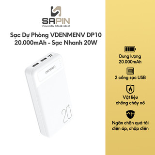 Sạc dự phòng vdenmenv dp09 - dp10 10.000 - 20.000mah tích hợp sạc nhanh 20w