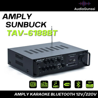 Amply Karaoke Bluetooth Sunbuck 6188BT 220V/12V Công Suất Lớn 400W, Amly Đa Chức Năng Cho Xe Hơi Và Gia Đình