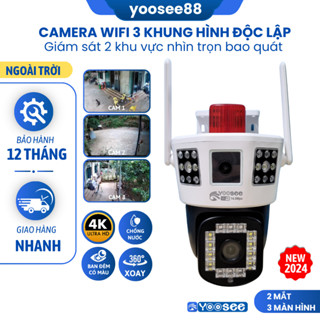   MẪU MỚI  Camera IP YOOSEE Ngoài Trời 2 Mắt  3 Mắt FHD 4K Chống Nước IP66 Ban Đêm Có Màu - BH 12T 