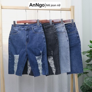 Quần jean ngố nữ màu xám, quần lửng co giãn form vừa, chất liệu cực đẹp không phai màu AnNgo - AT183