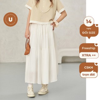 Chân váy tơ nhăn 2 lớp Chiffon Midi Skirt - by ufo.thebasic