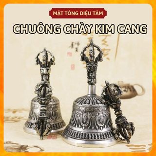 Linh chử chuông chày kim cang đồng mạ bạc Tây Tạng Vajra