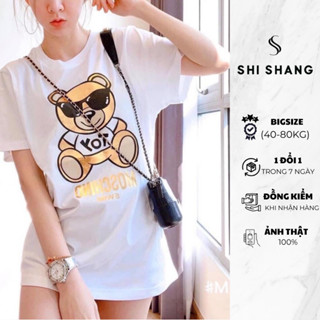Giá sỉ: Áo phông Moschino in 3D dập nhũ vàng hàng L1