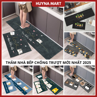Bộ 2 thảm nhà bếp thấm hút nước, đế thảm chống trơn trượt 3D (40*60cm & 40*120cm) T02